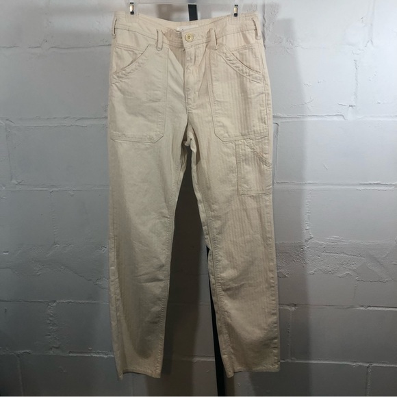 Anthropologie Painter Pants Size 27 Cream - Picture 1 of 7